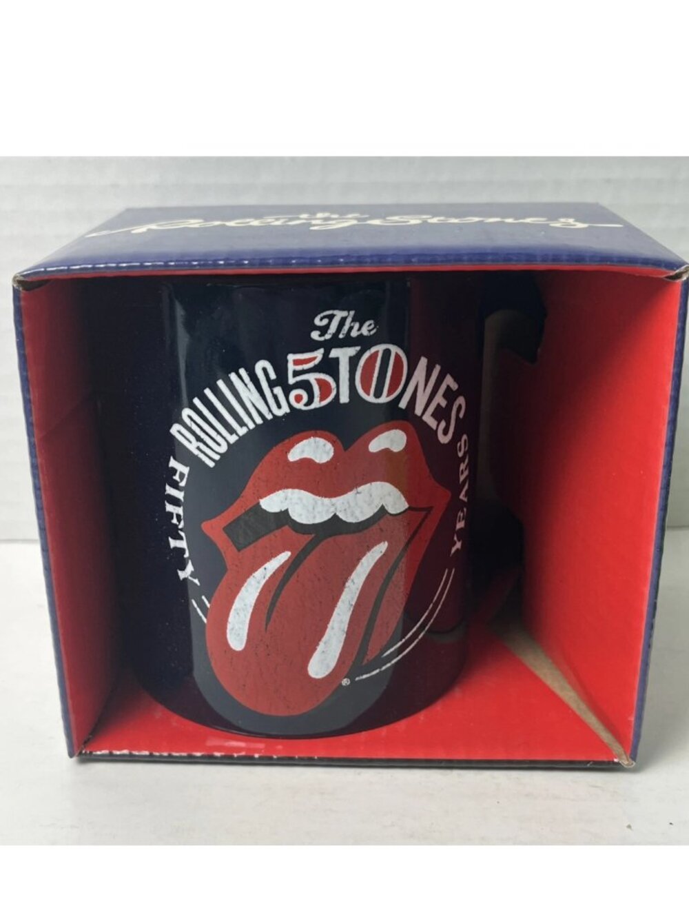 Rolling Stones Mug 50th Anniversary Tongue Logo NIB Coffee Cup Collectible